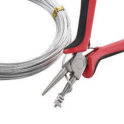 DIYジュエリー作り  アルミワイヤーとジュエリープライヤー付き  銀  1.5mm / 2mm  10 m /ロール  2のロール/セット&nbsp;DIY-YS0001-10