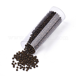 チェコガラスビーズ  ラウンドガラスシードビーズ  ベーキングペイントスタイル  ココナッツブラウン  11/0  2x1.2mm  穴：0.7mm  約10 G /ボトル&nbsp;SEED-R047-A-99110
