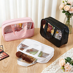 9個 3色 PVC 透明窓 化粧品バッグ  ハンドル付き旅行用トイレタリーオーガナイザー  長方形  ミックスカラー  25.5x7.6x15cm  3個/カラー&nbsp;AJEW-GW0001-14