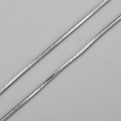 変色しない304ステンレススチールスクエアスネークチェーンネックレス  カニカン付き  ステンレス鋼色  17.3インチ（44cm）  1.5mm&nbsp;NJEW-P170-01P-02