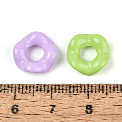 不透明なアクリルビーズ  ウェーブエッジ  ミックスカラー  12x4mm  穴：4.5mm&nbsp;OACR-N139-09