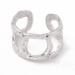 変色しない304ステンレススチールツイストサークル中空オープンカフリング女性用  ステンレス鋼色  内径：17mm&nbsp;RJEW-G275-07P