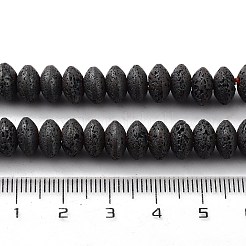 天然溶岩岩ビーズ連売り  艶消し  ロンデル  8~8.5x5mm  穴：1mm  約85個/連  15.75インチ（40cm）&nbsp;G-H303-C27