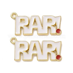 クリスマステーマラックメッキ合金エナメルペンダント  ワードrarチャーム  ライトゴールド  13x27.5x1.5mm  穴：1.6mm&nbsp;PALLOY-O109-42LG