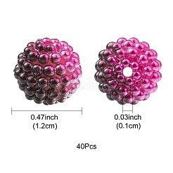 パール調アクリルビーズ  ベリービーズ  組み合わせビーズ  ラウンド  濃いピンク  12mm  穴：1mm&nbsp;OACR-FS0001-42H