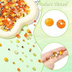 1000PCSガラスビーズ  ロンデル  多面カット  ゴールデンロッド  4~8x4~6mm  穴：1~1.5mm&nbsp;GLAA-CJC0001-24C