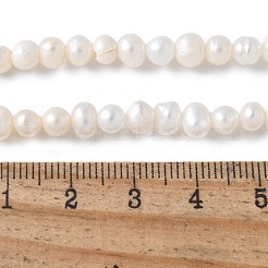 天然養殖淡水パールビーズ連売り  ポテト  グレード2a++  雪  4~5mm  穴：0.6mm  約84~87個/連  14.09''~14.96''（35.8~38センチメートル）&nbsp;PEAR-I007-07Q-04A-01
