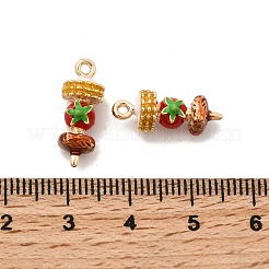 合金エナメルチャーム  ケバブ  ゴールドカラー  レッド  18x7mm  穴：1.4~1.5mm&nbsp;FIND-C077-05