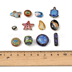 手作り七宝ビーズ  混合図形  ゴールドカラー  混合図形  7.5~24x7.5~19x5~14mm  穴：0.9~2.5mm&nbsp;CLB-Z001-12G