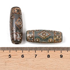 チベット風ジービーズ  天然石瑪瑙ビーズ  染め＆加熱  オーバル  28.5~32x10~12.5mm  穴：1.5~3mm&nbsp;TDZI-E004-53