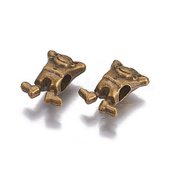 チベット風合金ヨーロピアンビーズ  男の子  アンティークブロンズ  17x12x7mm  穴：5mm&nbsp;PALLOY-I154-01AB
