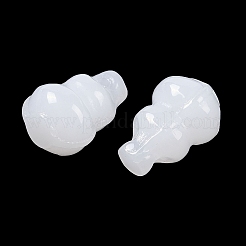 クリアガラスペンダント  ひょうたんチャーム  ホワイト  13.5~14x9~10x8.5~9.5mm  穴：1.4mm&nbsp;GLAA-S202-01C
