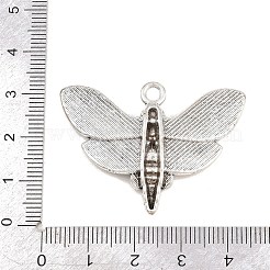 ハロウィーンチベットスタイル合金ペンダント  スカルチャームが付いた蝶  アンティークシルバー  30x41.5x4.5mm  穴：2.7mm&nbsp;FIND-B066-01A-AS