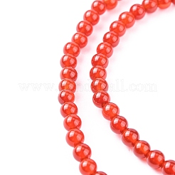 天然石カーネリアンビーズ連売り  グレードA  染め  ラウンド  4mm  穴：1mm  45個/連  7.5インチ&nbsp;G-C076-4mm-2A