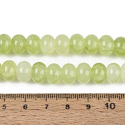 焼き絵の具、ひび割れガラスビーズ、糸  ロンデル  黄緑  10~10.5x7~7.5mm  穴：1~1.5mm  約103~109個/連  29.13~31.10インチ（74~79cm）&nbsp;DGLA-N020-01A-01