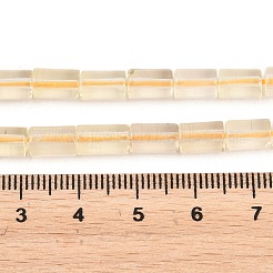 加熱された天然レモンクォーツビーズ連売り  コラム  多面カット  7.5~9x5~5.5mm  穴：0.7~0.8mm  約48個/連  15.35''（39センチメートル）&nbsp;G-F832-B01-01