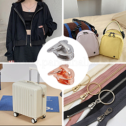 Dリング付き20色合金ジッパー2個  ジッパーの引き手交換  財布、荷物バッグ、スーツケース用のジッパースライダー  プラチナ＆ゴールドローズ  1cm  10個/カラー&nbsp;SENE-CY0001-12A