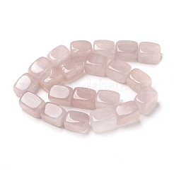天然石ローズクォーツビーズ連売り  直方体の  18x13x12.5~13mm  穴：1.2mm  約22個/連  15.75インチ（40cm）&nbsp;G-I194-17