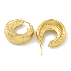 イオンプレーティング（IP）304ステンレススチールフープピアス（女性用）  ゴールドカラー  37.5x15mm&nbsp;EJEW-G401-01B-G