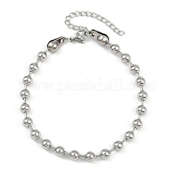 304ステンレススチールチェーンブレスレット＆カフバングルセット（女性・男性用）4個  ステンレス鋼色  7.68インチ（195mm）&nbsp;BJEW-F505-02P