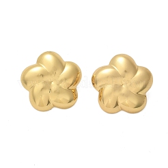 女性用304ステンレススチールスタッドピアス  イオンプレーティング（ip）  花  18KGP本金メッキ  24.5x25mm&nbsp;EJEW-U047-07G