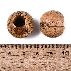 天然ピクチャージャスパービーズ  滑らかなロンデル  大穴ビーズ  20~20.5x17~18mm  穴：7.5~8.5mm&nbsp;G-Q608-05F