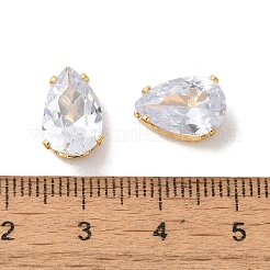 ブラス クリア キュービックジルコニア カボション  ニッケルフリー  18KGP本金メッキ  ティアドロップ  12x8x6mm&nbsp;LS-STAS-M294-30D