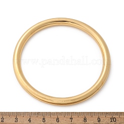 女性用304ステンレススチールプレーンバングル  ゴールドカラー  内径：2-1/2インチ（6.25cm）  6mm&nbsp;BJEW-S161-09G