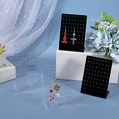 4色のアクリル製イヤリングディスプレイ2個  L字型イヤリングディスプレイスタンド  ミックスカラー  8x4.7x11.6cm  穴：1.6mm  2個/カラー&nbsp;EDIS-SP0001-04A