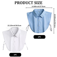 取り外し可能なポリエステル製レディースつけ襟2個、2色  ネックライントリム DIY 衣服アクセサリー  ミックスカラー  353x378x3.5mm  1pc /カラー&nbsp;DIY-CP0013-12B