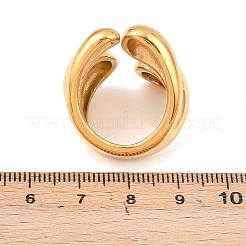 304ステンレススチールカフオープンリング  イオンプレーティング（ip）  18KGP本金メッキ  18KGP本金メッキ  7.5~27.5mm  usサイズ7 1/2(17.7mm)&nbsp;LS-RJEW-D336-03G