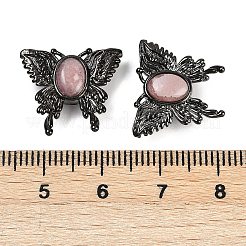 真鍮パヴェ天然ロードナイトマルチ連リンク  蝶  ガンメタ色  16x18x6mm  穴：1.8mm&nbsp;G-C172-01B
