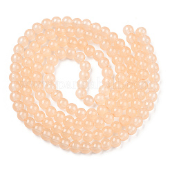 焼き絵用塗料、模造翡翠ガラス、丸ビーズの連  桃パフ  6.5mm  穴：1.5mm  約135~140個/連  31.8インチ&nbsp;DGLA-Q021-6mm-41