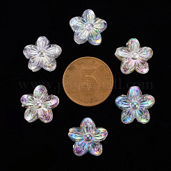 透明なアクリルビーズ  ABカラー  花  透明  14.5x15.5x7mm  穴：1.8mm  約657個/500g&nbsp;TACR-S154-45C-205