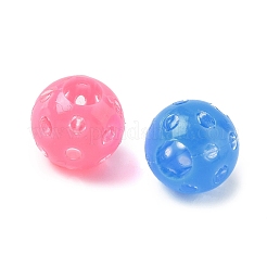 透明なアクリルビーズ  水玉模様のラウンド  ミックスカラー  12x11mm  穴：4.5mm  684個/ 500g&nbsp;OACR-D309-04