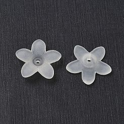 透明つや消しアクリルフラワービーズ  染め  ホワイト  約17mm長  16.5 mm幅  厚さ4mm  穴：1.5mm&nbsp;X-PAB1936Y-10