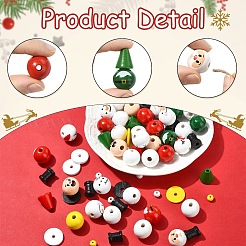 クリスマステーマのDIYペンダントオーナメント作りキット  ウッドビーズを含む  ポリエステルリボン  ジュートコード  ミックスカラー&nbsp;DIY-YW0017-49