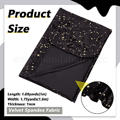 1mのベルベットスパンデックス生地  服装アクセサリー  ブラック  1600x1mm&nbsp;DIY-BC0017-52D