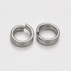真鍮スプリットリング  ダブルループ丸カン  プラチナ  5x1.5mm  内径約3.5mm  約6250個/500g&nbsp;KK-E647-08P