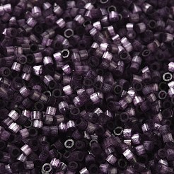 ガラス竹ビーズ  模造キャットアイ  シリンダー  ミッドナイトブルー  2x1.5mm  穴：1.2mm  約125000個/ポンド&nbsp;SEED-B001-03A-01