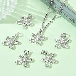 シェグレース 真鍮 マイクロパヴェ クリアキュービックジルコニア ペンダント  花のチャーム  カドミウムフリー＆ニッケルフリー＆鉛フリー  プラチナ  17.5x14.5x2.5mm  穴：3mm&nbsp;XGRQ3P283-630P