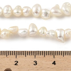 天然養殖淡水パールビーズ連売り  トップ掘削  研磨両側  古いレース  5~6mm  穴：0.5mm  約35個/連  6.69インチ（17cm）&nbsp;PEAR-A006-18B