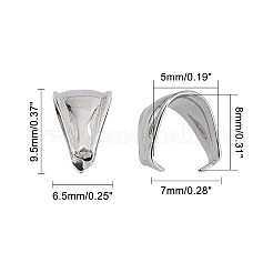 304ステンレススチールスナップオンベイル  ステンレス鋼色  9.5x7x6.5mm  インナー：8x5mm  100個/箱&nbsp;STAS-UN0009-05P