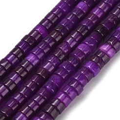 天然石ホワイトジェイドビーズ連売り  ディスク  ヒシビーズ  染め  パープル  4x2~2.5mm  穴：0.7mm  約158~160個/連  14.96''~15.16''（38~38.5センチメートル）&nbsp;G-Z110-A13-2x4mm-02