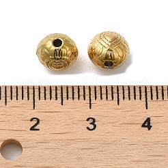 304ステンレススチールビーズ  ハート付きフラットラウンド  18KGP本金メッキ  7x6.5mm  穴：1.4mm&nbsp;STAS-I203-32G