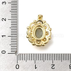 天然石ラブラドライトペンダント  ラックメッキ 金色調 真鍮 楕円形チャーム  長持ちメッキ  18x14x6mm  穴：3.5x3mm&nbsp;G-K381-01G-01