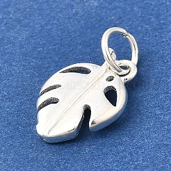 925スターリングシルバーペンダント  銀  葉  13x9.5x1.7mm  穴：3.8mm&nbsp;STER-F059-09S-03