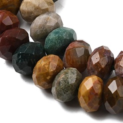 天然オーシャンアゲート/オーシャンジャスパービーズ連売り  ロンデル  多面カット  7.5~8.5x4.8~6mm  穴：1mm  約68~76個/連  14.96~15.35''（38~39センチメートル）&nbsp;G-C259-A32-5x8mm