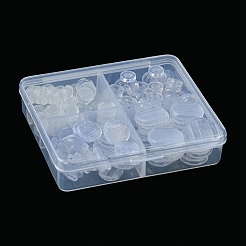146 個 4 スタイル PVC & シリコーン快適クリップオンイヤリングパッド  クリップ式イヤーナットセット  透明  6.5~14x2~3mm  穴：1.5~10x1~3.5mm&nbsp;KY-FS0001-19