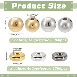 1560 個 5 スタイル ccb プラスチックビーズ  ラウンド＆フラットラウンド  ミックスカラー  6x2~5mm  穴：1.5~2mm&nbsp;CCB-ME0001-08